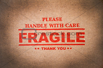 Fragile and handle with care label