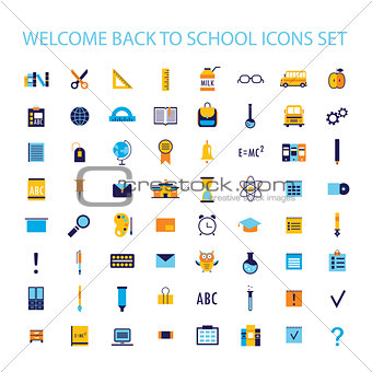 Welcome back to school icon set