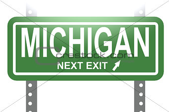 Michigan green sign board isolated