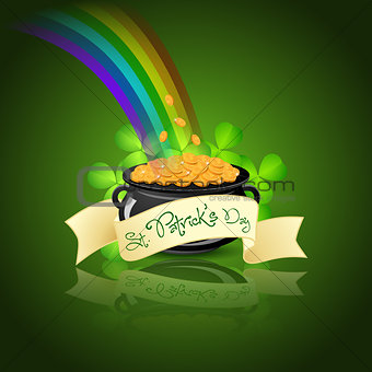 St. Patricks Day Cauldron with Gold Coins