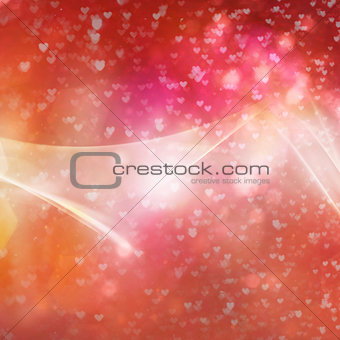 Bokeh in heart form. Abstract background