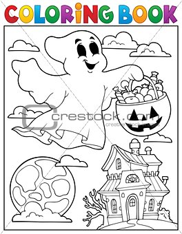 Coloring book ghost theme 5