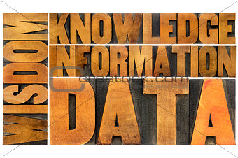 data, information, knowledge,  wisdom