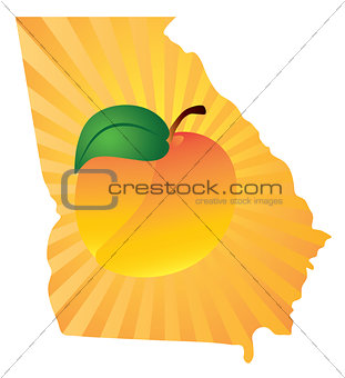 Georgia State with Peach Color Illustration