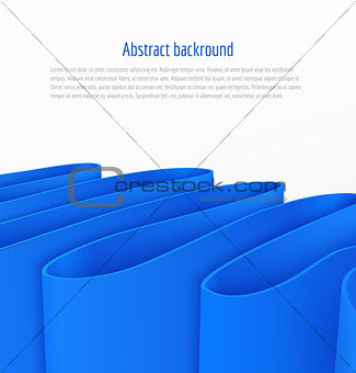 Abstract 3d blue paper ribbon background