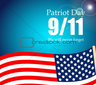 Patriot Day the 11/9 Label, We Will Never Forget  Vector Illustr