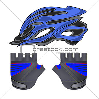 Blue Helmet and Gloves