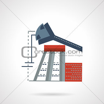 Oil pump jack flat vector icon