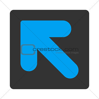 Arrow Up Left flat blue and gray colors rounded button