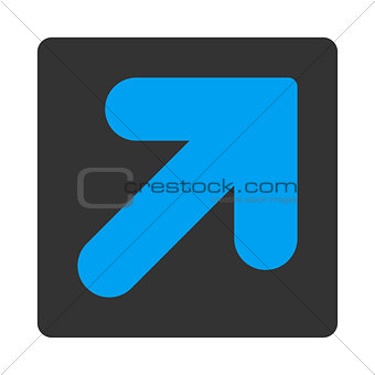 Arrow Up Right flat blue and gray colors rounded button