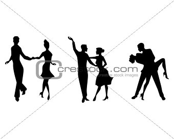 Three couples dancing
