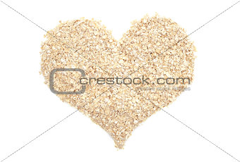 Porridge oats in a heart shape