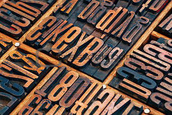 lettepress wood type abstract