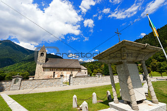 Church and the War Memorial - Pinzolo Trento Italy