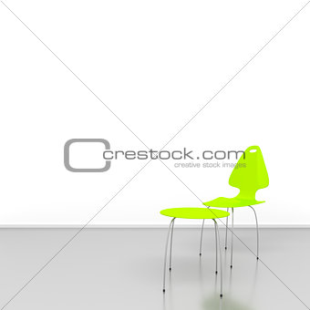 green chair and table
