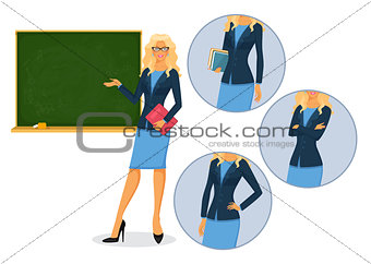 Female teacher with blackboard