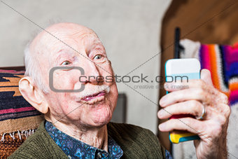 Older Gentleman with Smartphone