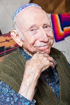 Elderly Gentleman Wearing Yarmulke