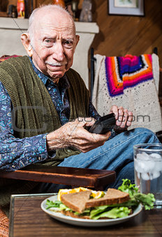 Older Gentleman with Sandwich