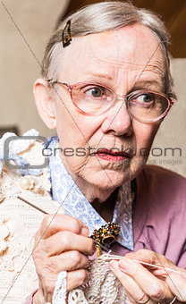 Old Women Crocheting