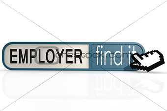 Employer word on the blue find it banner