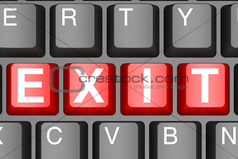 Exit button on modern computer keyboard