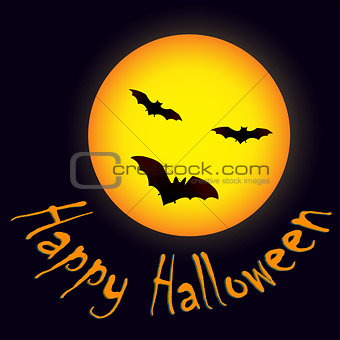 halloween moon and bats