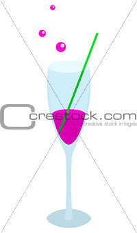 Glass with a lilac drink