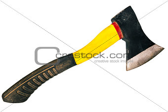 Used ax with plastic handle
