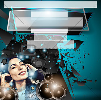 Club Disco Flyer Set with  Music themed backgrounds