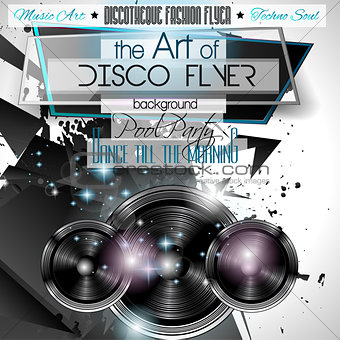Club Disco Flyer Set with LOW POLY DJs 