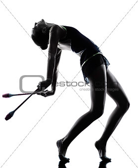 Rhythmic Gymnastics teeenager girl woman silhouette