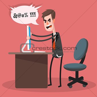 Businessman Computer Crashes