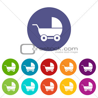 Baby carriage flat icon