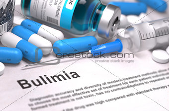 Diagnosis - Bulimia. Medical Concept.
