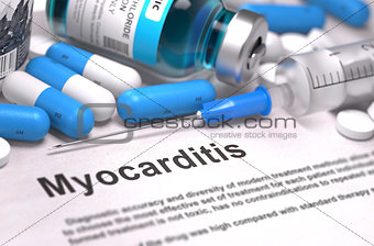 Diagnosis - Myocarditis. Medical Concept.