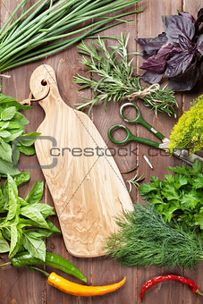 Fresh garden herbs and spices