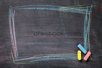 Chalk on blackboard background