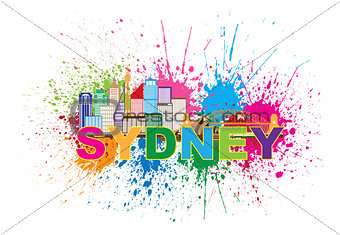 Sydney Australia Skyline Colorful Abstract Illustration