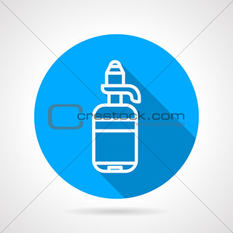 Line water bottle round vector icon