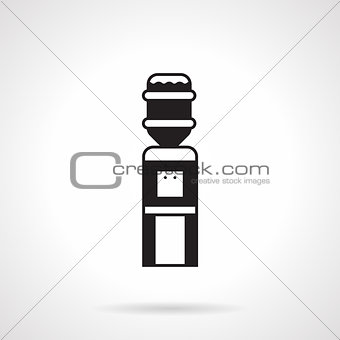 Black monochrome water cooler vector icon