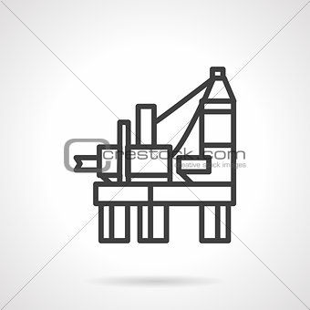 Oil derrick platform line vector icon