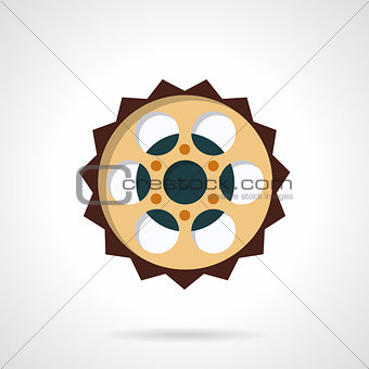 Chain sprocket flat color vector icon