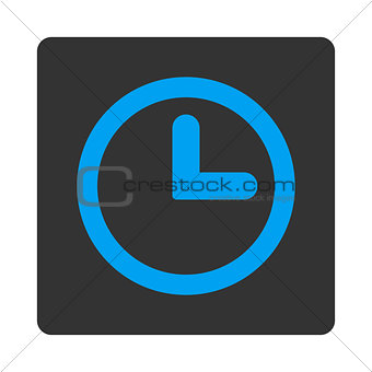 Clock flat blue and gray colors rounded button