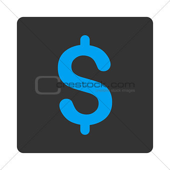 Dollar flat blue and gray colors rounded button