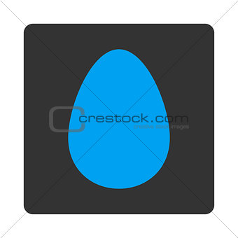 Egg flat blue and gray colors rounded button