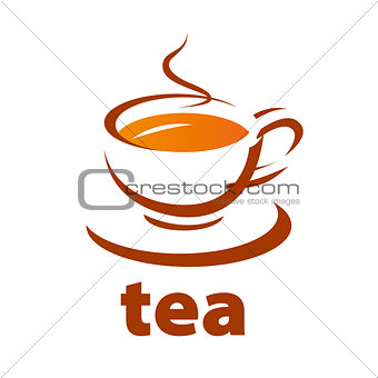 vector logo contour cup of tea