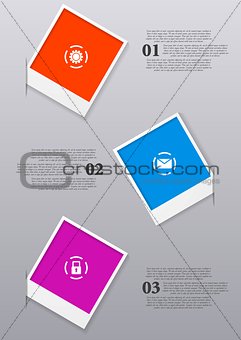 Infographics design with Polaroid frames