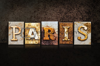 Paris Letterpress Concept on Dark Background