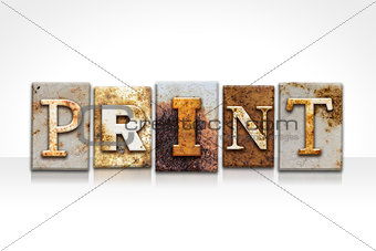 Print Letterpress Concept Isolated on White